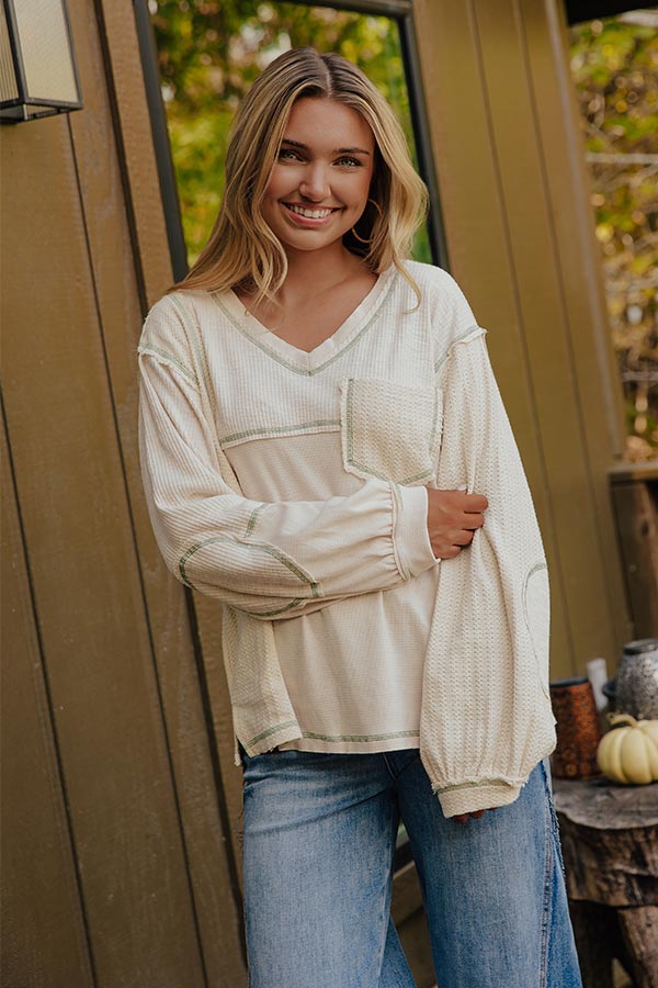 Manifest It Waffle Knit Top