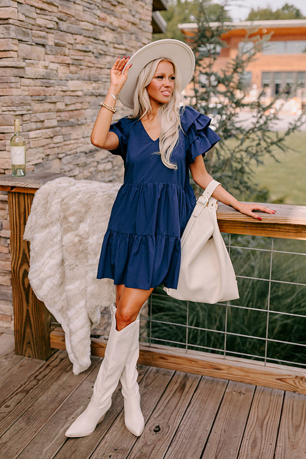 Sharp Witted Mini Dress in Navy S / Navy Sharp Witted Mini Dress in Navy S / Navy