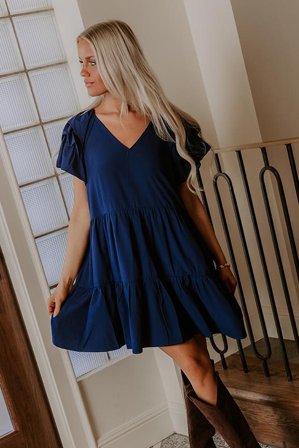 Sharp Witted Mini Dress in Navy Image - 1