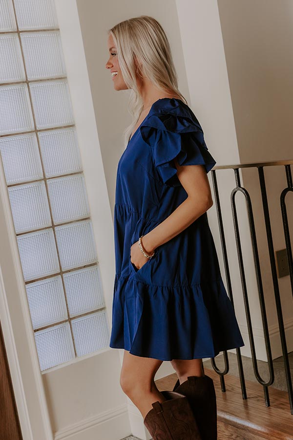 Sharp Witted Mini Dress in Navy Image - 2