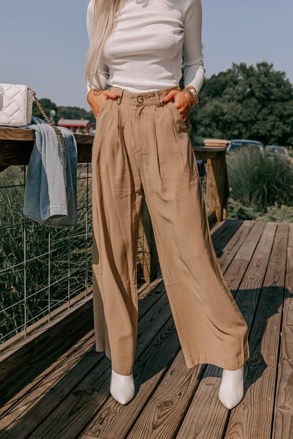 The Donatella High Waist Trousers In Khaki