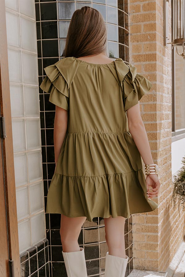 Sharp Witted Mini Dress in Sage Image - 2