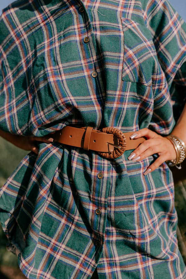 Chic And Sensible Faux Leather Belt In Camel Image - 2
