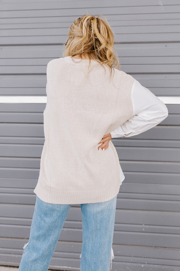 Cinnamon Lane Cable Knit Sweater Top