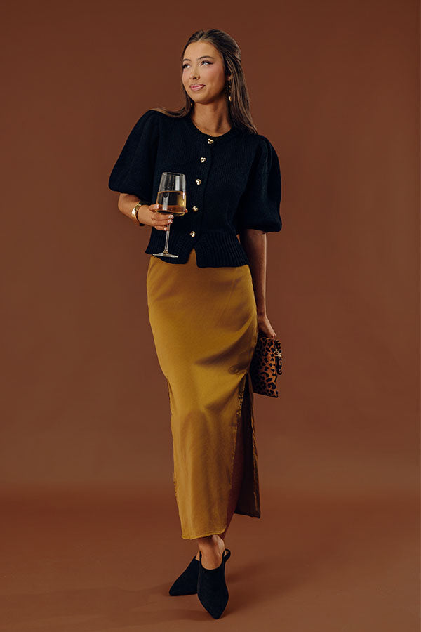 Balcony Brunch High Waist Satin Skirt