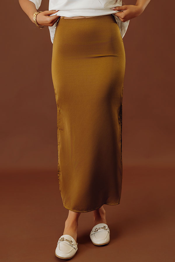 Balcony Brunch High Waist Satin Skirt Image - 2