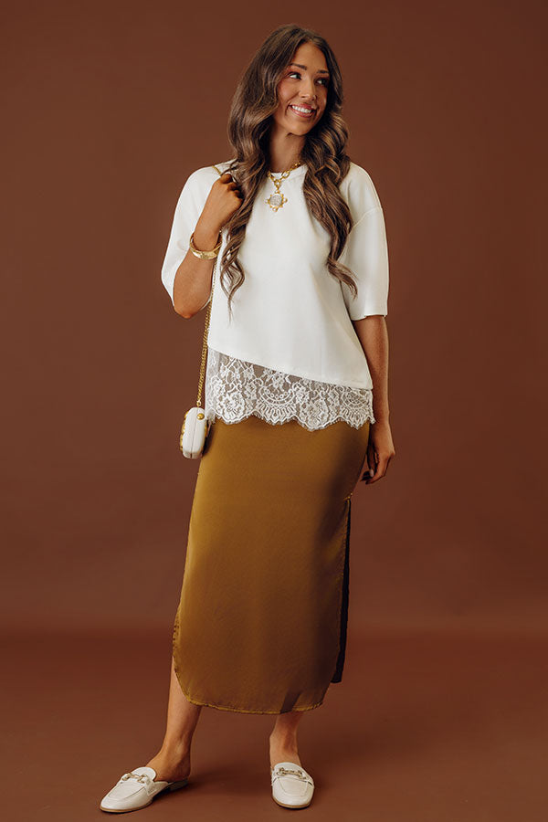Balcony Brunch High Waist Satin Skirt Image - 1