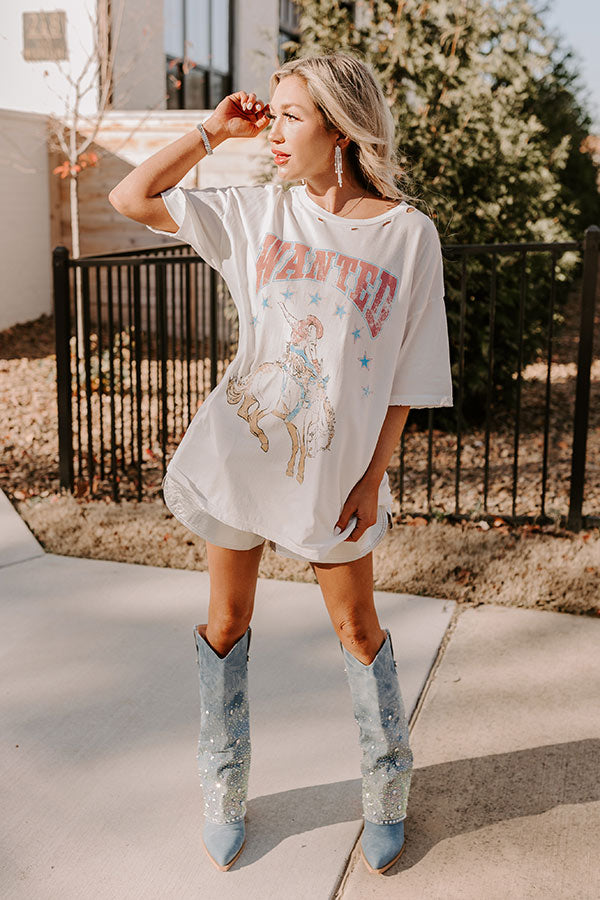 Wanted Cowboy Distressed Graphic Tee