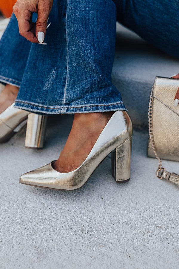 The Ariadne Metallic Heel In Gold