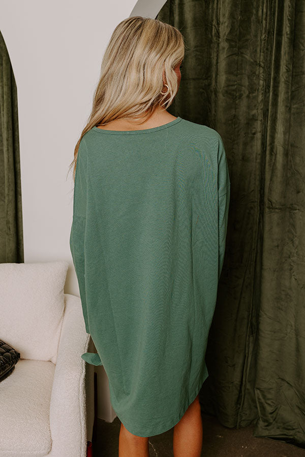 Always There for You T-Shirt Dress in Light Hunter Green L / Hunter-Green Always There for You T-Shirt Dress in Light Hunter Green L / Hunter-Green