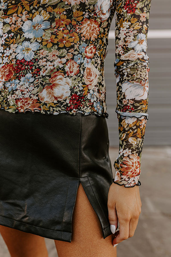 Fan Of Floral Mesh Top