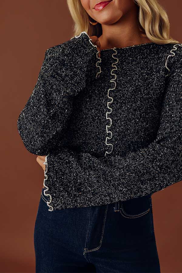 Moving Too Fast Knit Top In Black Image - 2