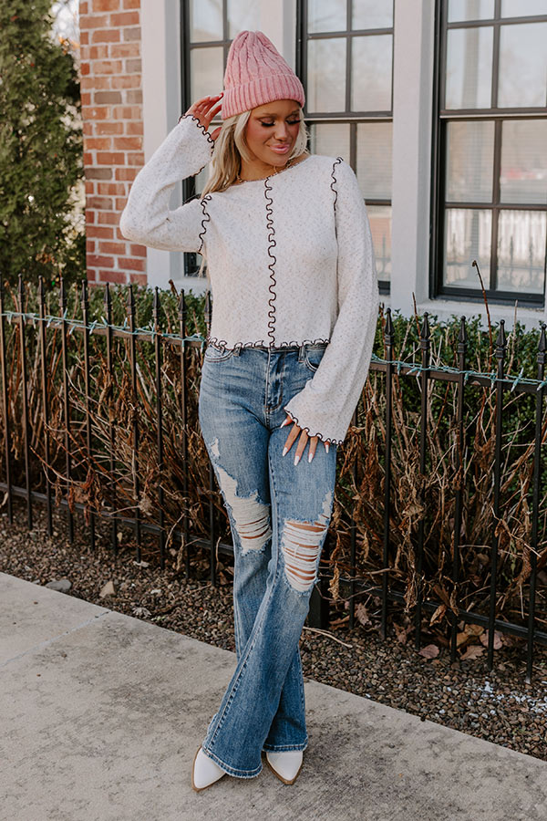 Moving Too Fast Knit Top In Ivory