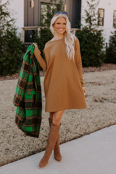 Always There For You T Shirt Dress In Camel Impressions Online