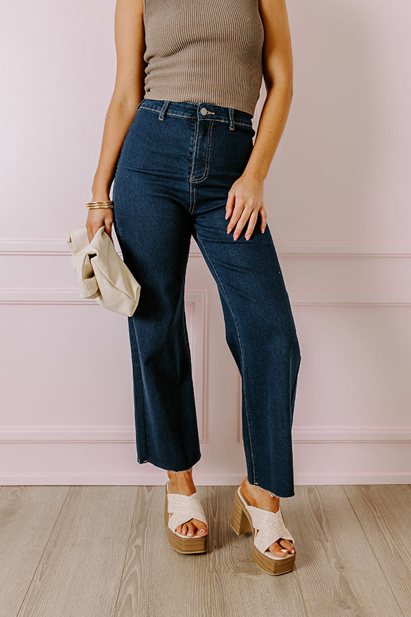 The Adriana High Waist Wide Leg Jean in Dark Wash