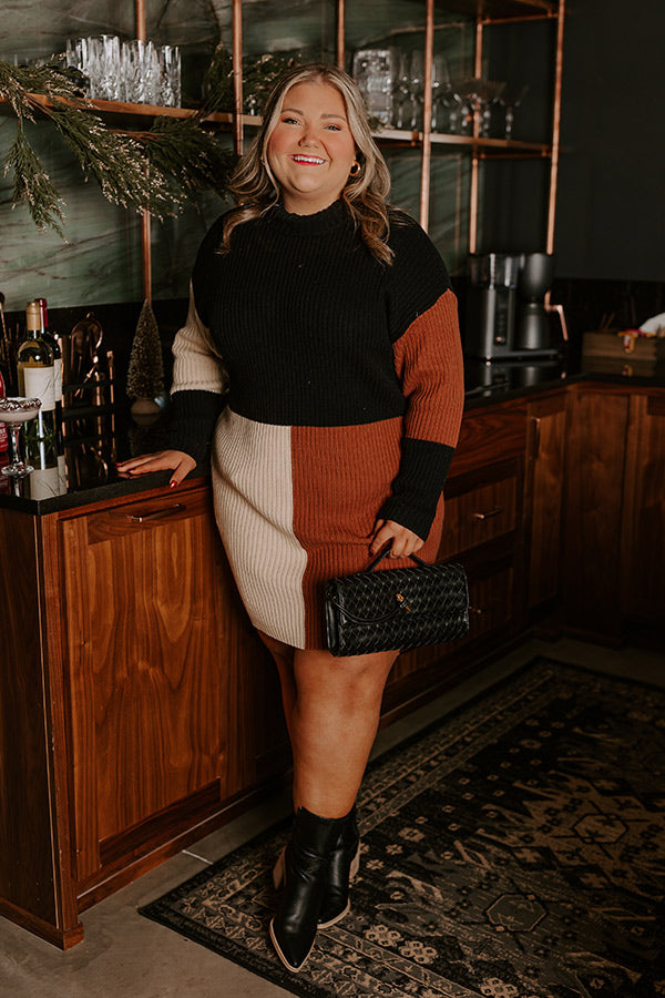 Cozier Than Most Colorblock Sweater Dress Curves