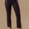 Just USA The Ariadne High Waist Coated Straight Leg Pants in Espresso Image - 1