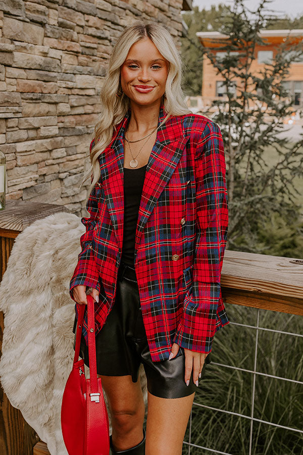 VIP Floor Seats Plaid Blazer   