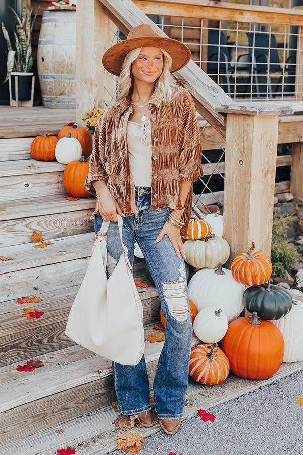 Roman Holiday Velvet Top In Brown