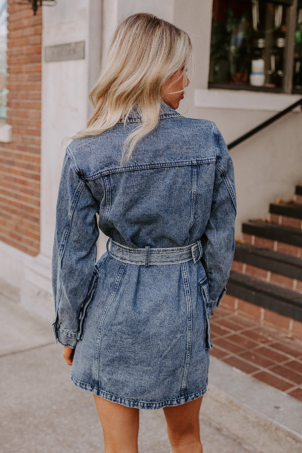 buy denim dress online Blue Meli Women's Waisted Lightweight Denim Dress 3/4 Sleeve Maxi Shirt Dress - Size 0