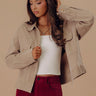 Fact Or Fiction Denim Jacket In Warm Taupe Image - 1