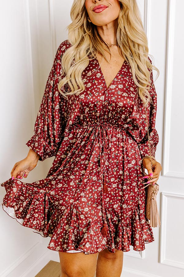 red floral wrap mini dress This Red floral wrap mini dress from the material girl April collection would be a gorgeous addition to your wardrobe Made from a very night slightly stretchy flowy fabric will have you