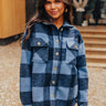 Cozy Paradise Plaid Jacket in Navy Image - 1