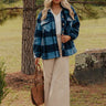 Cozy Paradise Plaid Jacket in Navy Image - 1