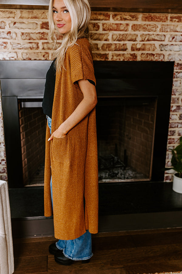 Autumn Vibes Ribbed Duster Cardigan