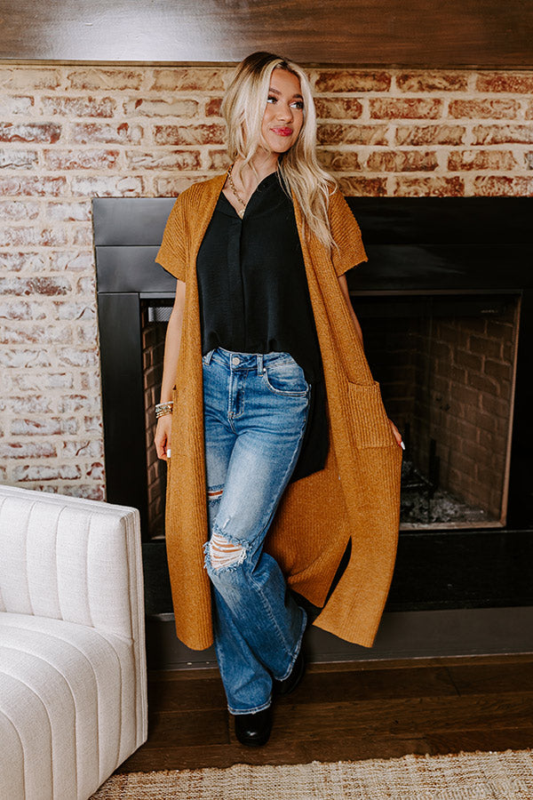 Autumn Vibes Ribbed Duster Cardigan