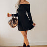 Sleek Silhouettes Ribbed Mini Dress in Back Image - 1