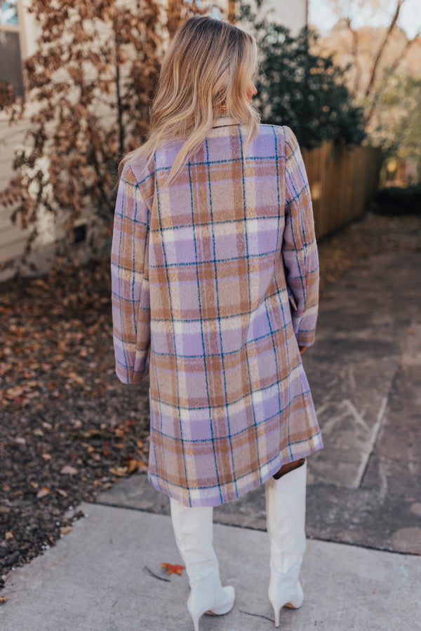 Falling For You Plaid Coat