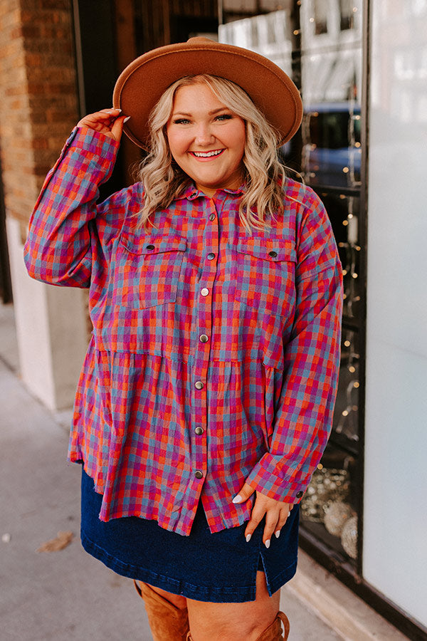 Save Your Seat Plaid Tunic Curves