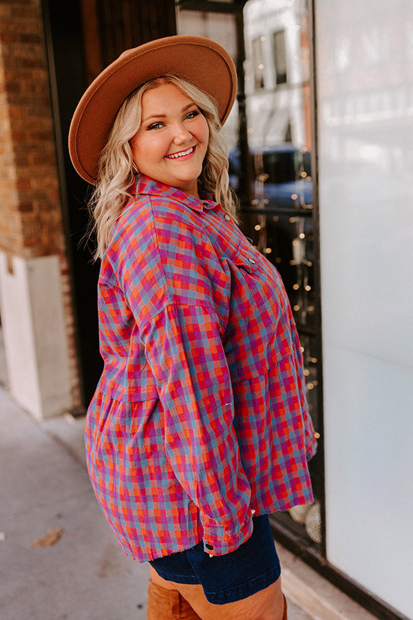 Save Your Seat Plaid Tunic Curves