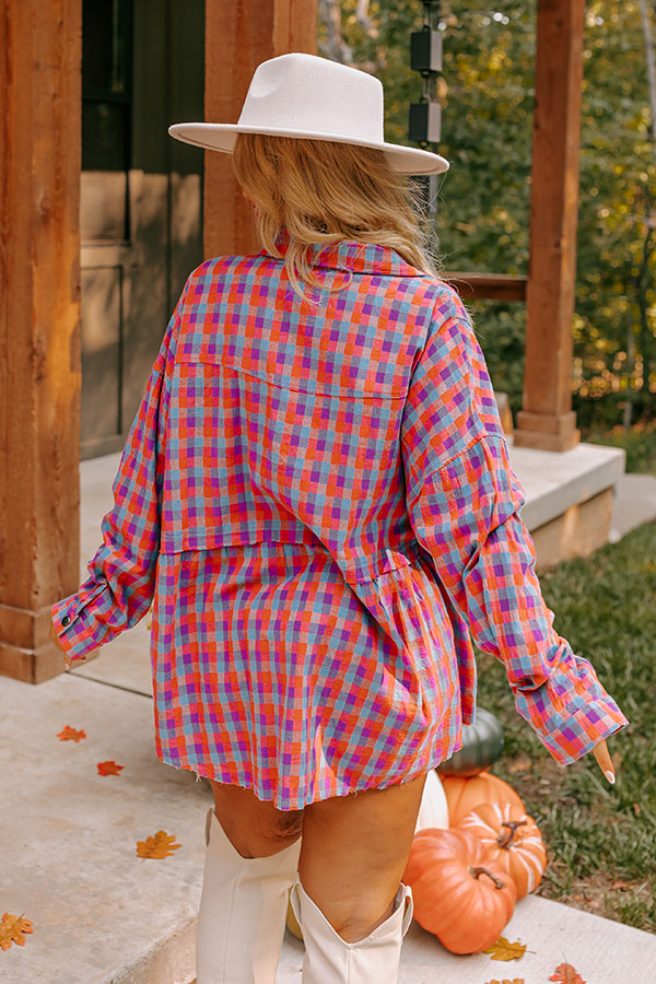 Save Your Seat Plaid Tunic Curves