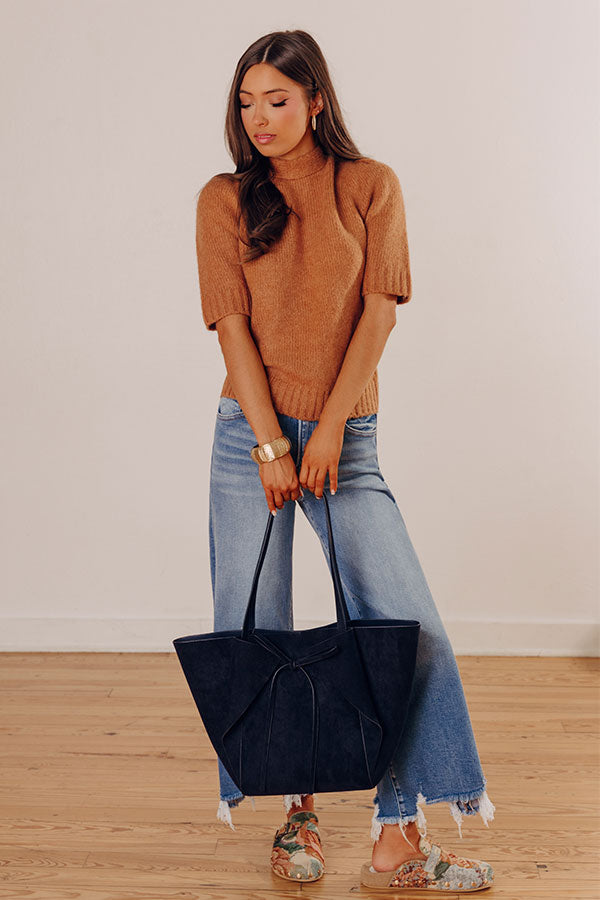 Like Clockwork Knit Sweater Top In Camel Image - 2
