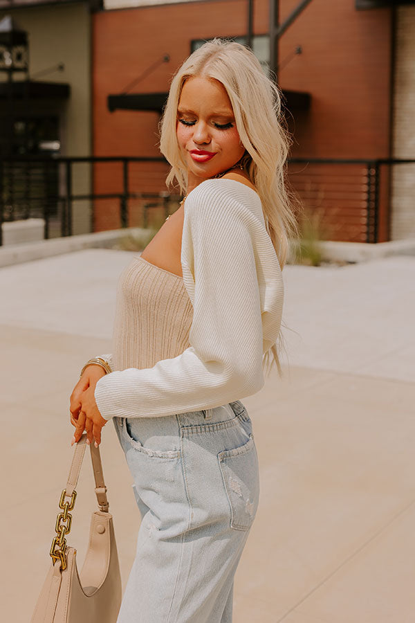 Aspen Plans Shrug Sweater In Cream