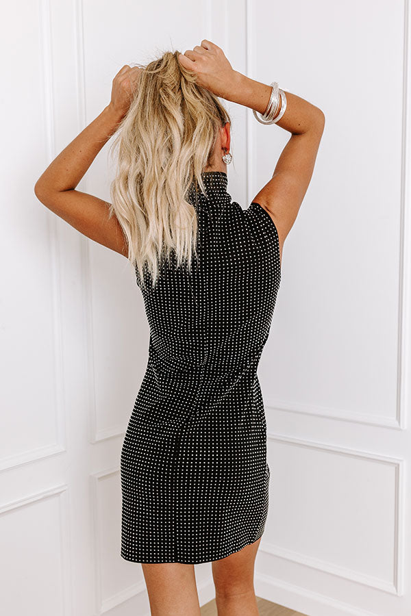 NYC Lights Rhinestone Mini Dress S / Black NYC Lights Rhinestone Mini Dress S / Black