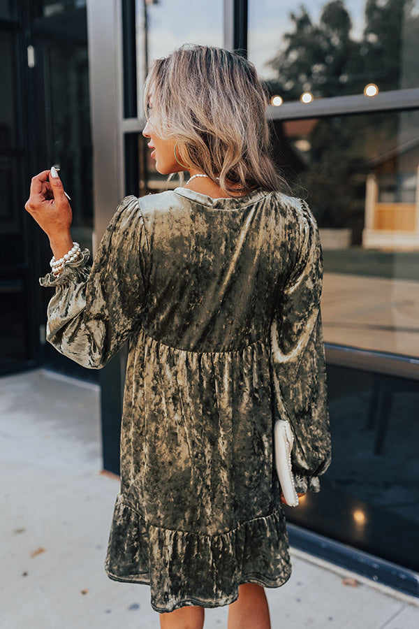 army green velvet dress Green Velvet Dress Forest Green Cocktail Dresses Fleur Velvet Gown Olive Green Velvet Dress By Folkster