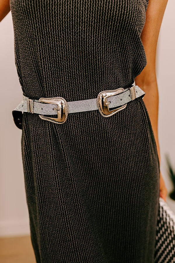 Driving Country Roads Rhinestone Belt In Silver Driving Country Roads Rhinestone Belt In Silver