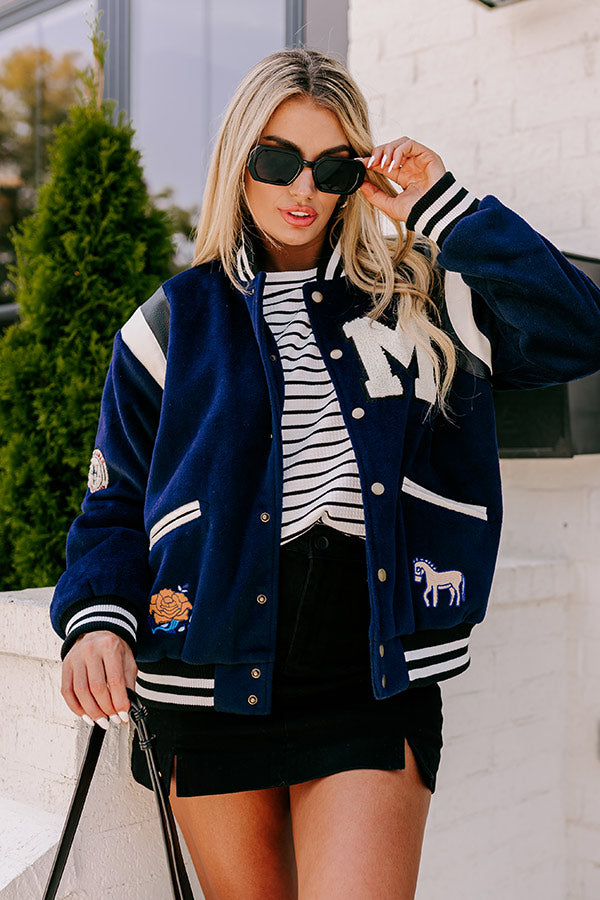 Spotlight Delight Varsity Jacket