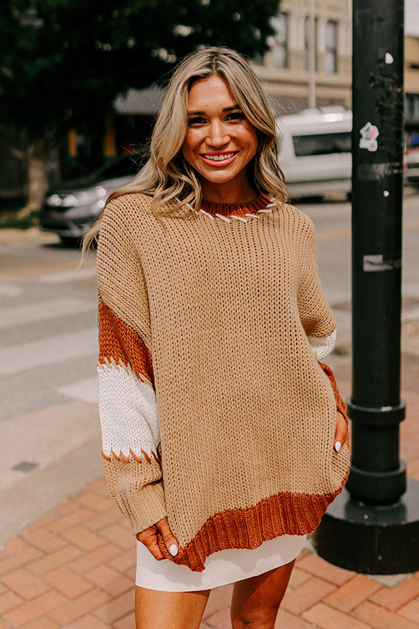 Brown Sugar Smiles Knit Sweater