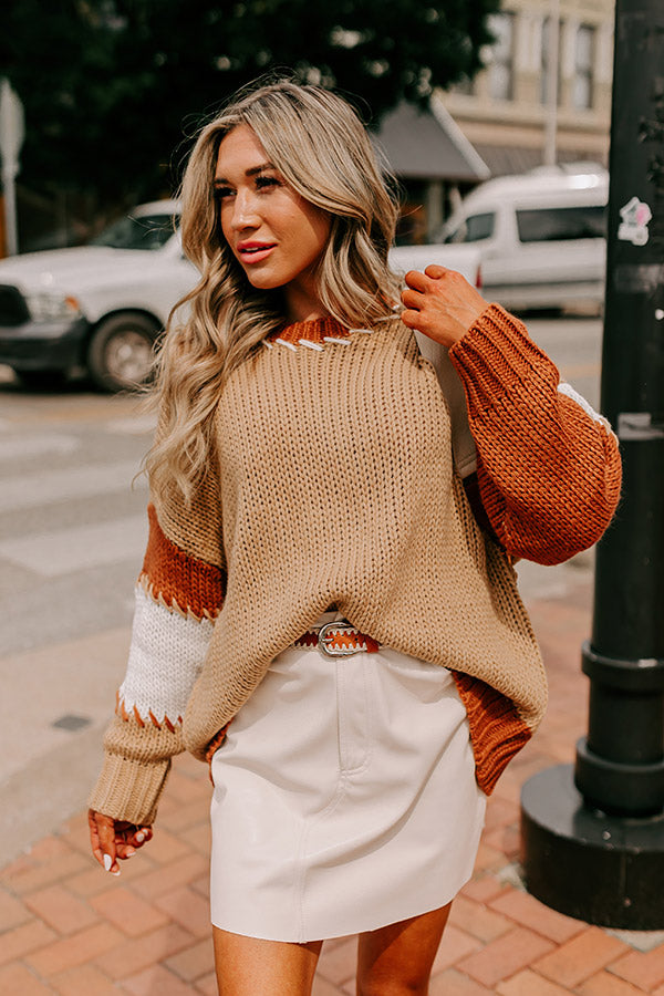 Brown Sugar Smiles Knit Sweater   