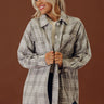 Start The Bonfire Embellished Plaid Jacket in Grey Image - 1