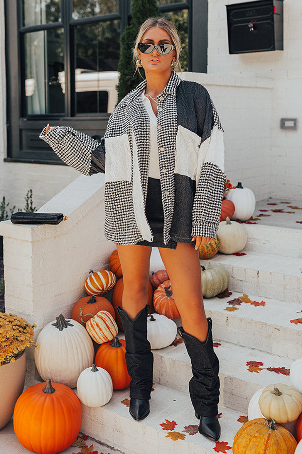 Take The Train Houndstooth Jacket In Black