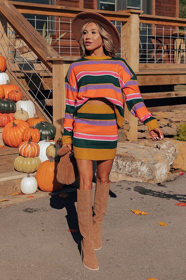 Beautiful Routine Stripe Sweater Skirt