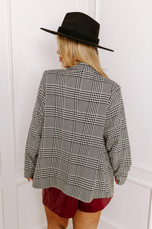 Dare To Dream Houndstooth Blazer Curves