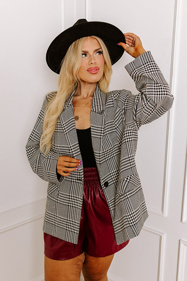 Dare To Dream Houndstooth Blazer Curves