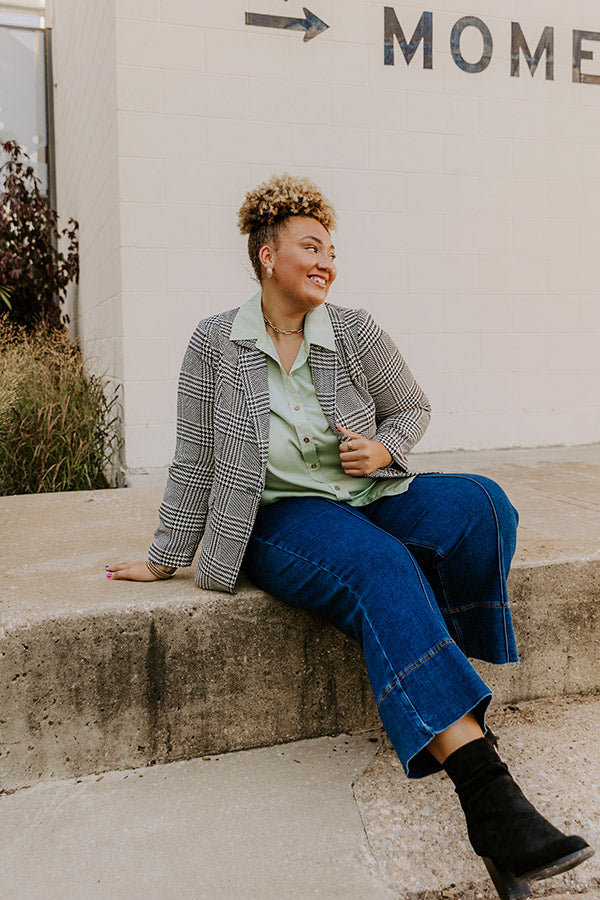 Dare To Dream Houndstooth Blazer Curves