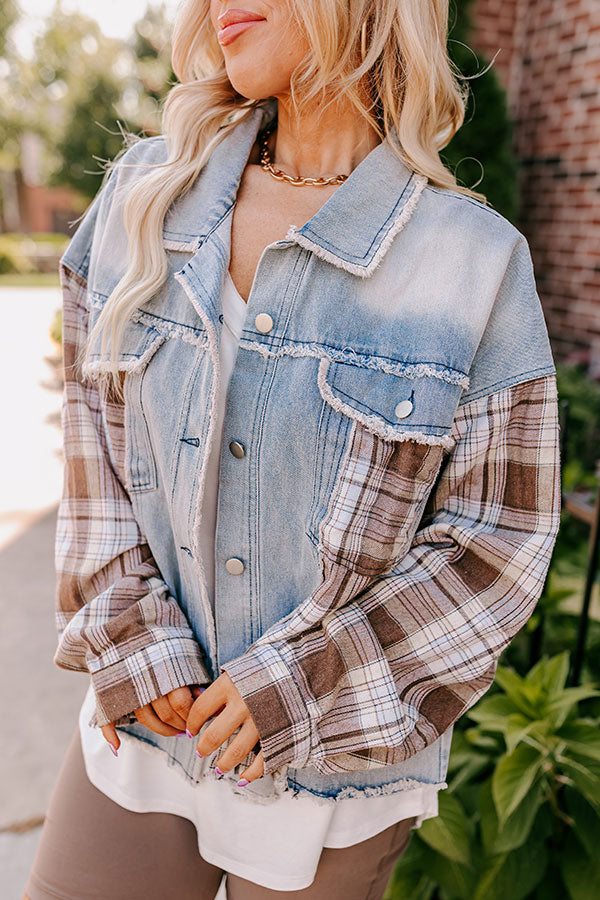 Fall Latte Denim Jacket Curves